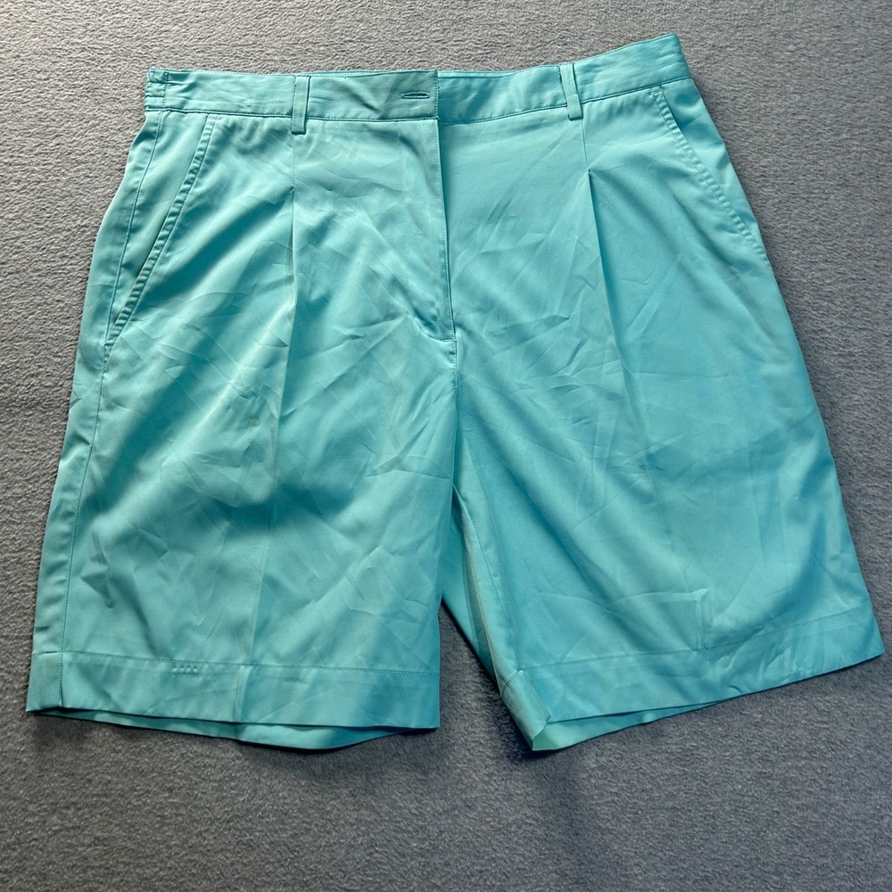 Fairway Golf Resort Bermuda Shorts Womens Size 12 Aqua Blue Stretch Golf Casual